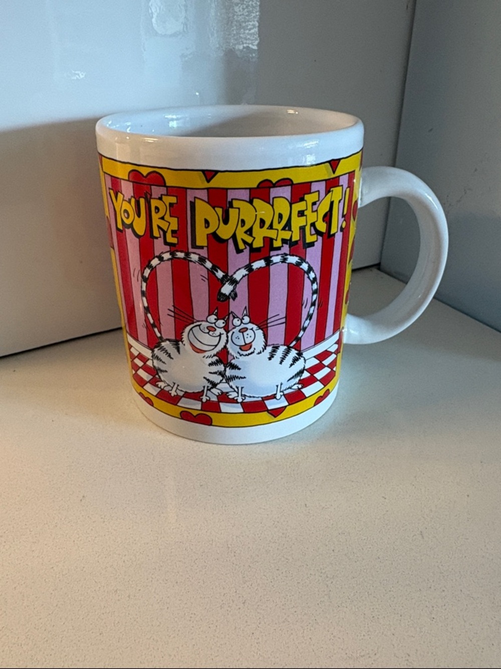 Vintage 1990s Steve Gray Mug Moments You’re Purrrfect! Cat Ceramic Mug